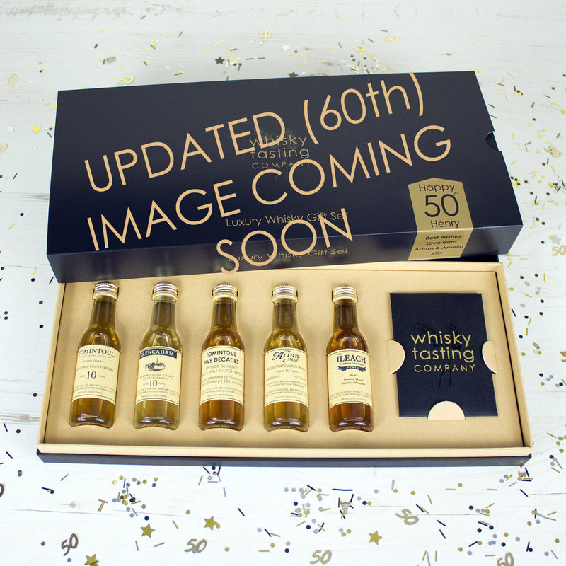 60th birthday Peaty and Islay whisky gift set