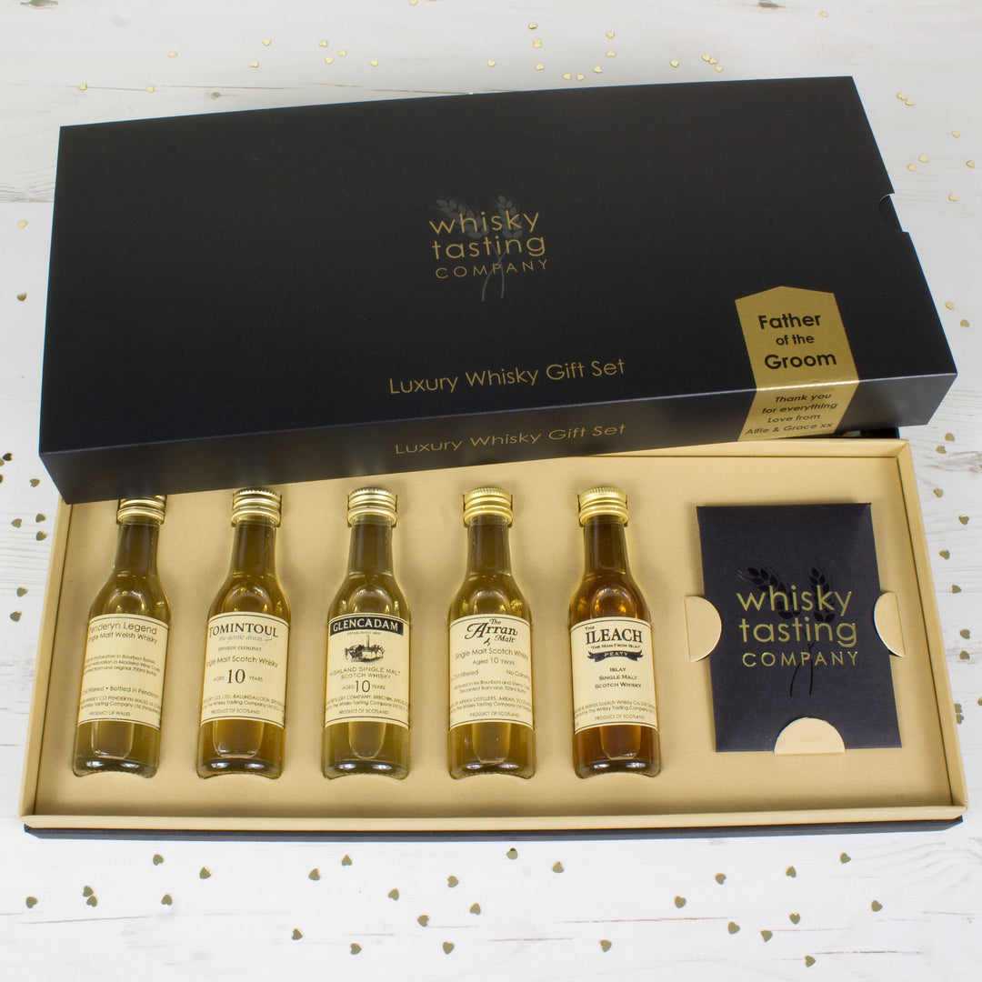 Father of the Groom Peaty and Islay Whisky Gift Set