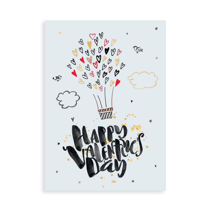 Happy Valentines Day card with whisky, gin, vodka or brandy