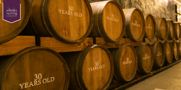 Barrels of old whisky