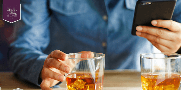 Man enjoying online whisky tasting