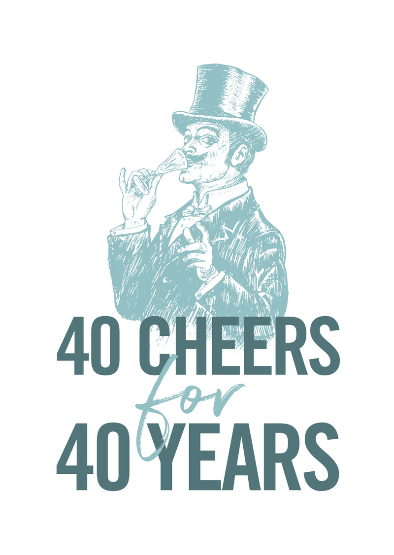 40 Cheers for 40 years with gentleman drinking