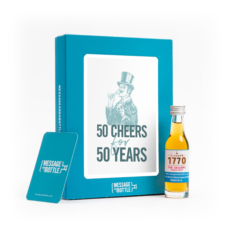 50 Cheers for 50 years with gentleman drinking