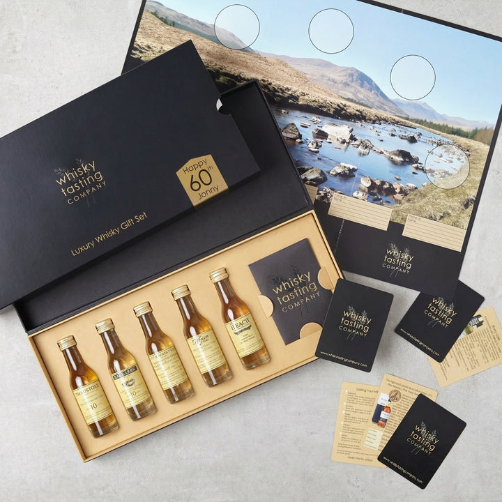 60th birthday Peaty and Islay whisky gift set