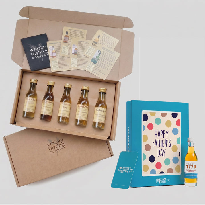 5 Bottle Single Malt Set with Fathers Day Whisky Card