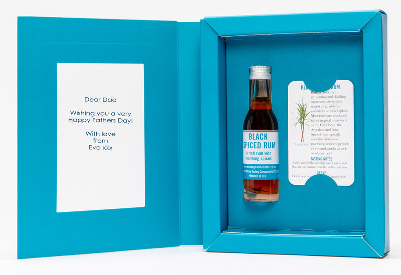 Fathers Day Hat and Moustache Card With Whisky, Gin, Vodka, Brandy
